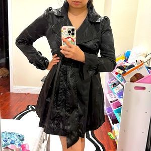 Dollhouse Sexy Double Breasted Black Trench Coat